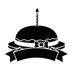 Fototapeta premium delicious pudding with candle bakery product