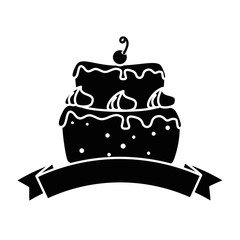 delicious cake with cherry