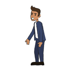 Obraz premium Young guy cartoon icon vector illustration graphic design