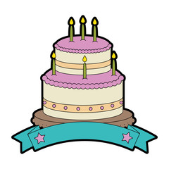 delicious cake with candle