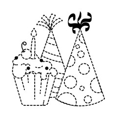 delicious cupcake with cherry and hats