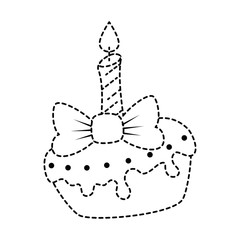 delicious pudding with candle bakery product