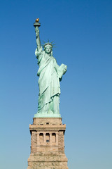 Fototapeta na wymiar The Statue of Liberty in New York City at Liberty Island in a sunny day