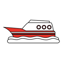 Ship boat vehicle icon vector illustration graphic design