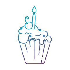 delicious cupcake with candle