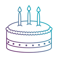 delicious cake with candle vector illustration design