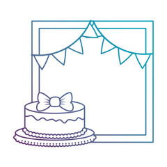 delicious cake with garlands vector illustration design