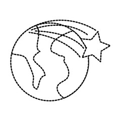 universe planet earth star space cartoon vector illustration