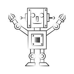 Robot arm technology icon vector illustration graphic design