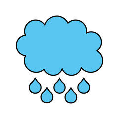 cartoon cloud drops rain weather vector illustration