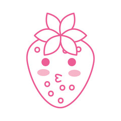 kawaii strawberry fruit cheerful cartoon