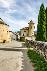 Fototapeta na wymiar Road to a Village in France