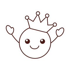 kawaii smile kissing crown happy cartoon