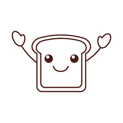 kawaii slice bread funny cartoon
