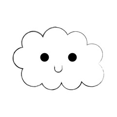 kawaii cloud funny cartoon decoration vector illustration