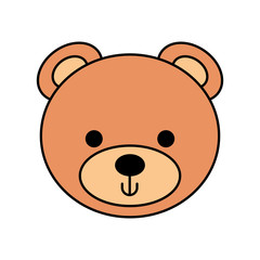 cute bear teddy face toy gift vector illustration