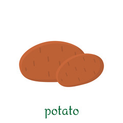 Potato icon in flat style isolated on white background.