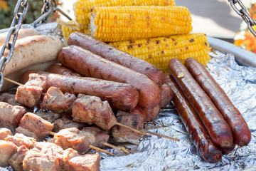 Assorted delicious grilled meat