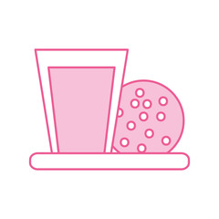 Obraz na płótnie Canvas sweet cookie and glass milk breakfast vector illustration