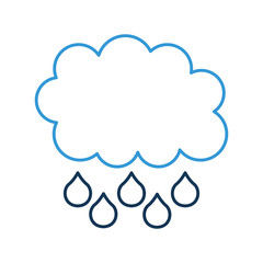 cartoon cloud drops rain weather vector illustration