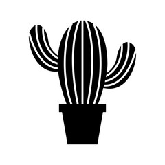 cute potted cactus flora decoration natural vector illustration