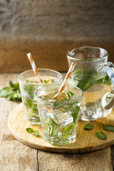 Homemade mint lemonade