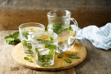 Homemade mint lemonade