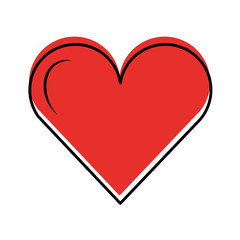 love heart romance adorable icon vector illustration