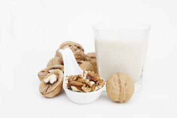 Macadamia milk in a glass