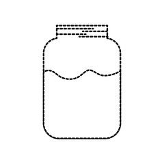 glass jar with milk drink health delicious vector illustration