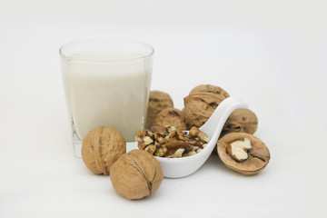 Macadamia milk in a glass