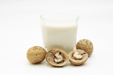 Macadamia milk in a glass