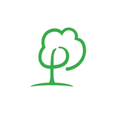 tree letter p logo