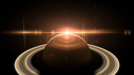 beautiful sunrise over the planet Saturn © dottedyeti