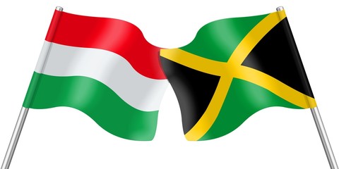 Flags. Hungary and Jamaica 