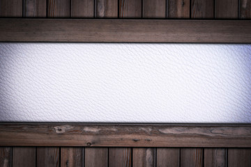 white leather texture pattern on wooden background