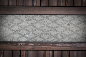 pavement with Rhombus pattern on wooden background