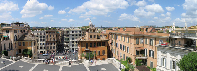 Panorama image of architecture of Rome, Italy.