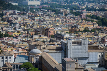 Background with town roofs, cityscape. Buildings of the city - urban background and town landscape. Houses and rooftops of a big city as texture. ROME