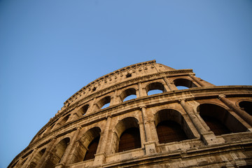 Beautiful landscape of the Colosseum in Rome.