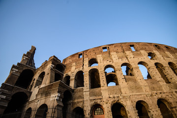 Obraz premium Beautiful landscape of the Colosseum in Rome.