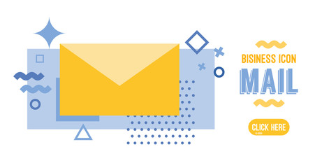 Mail business illustration and icons design for website Banner, template, application, UX, UI