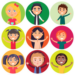 Kids of Various Ethnic Groups Isolated Vector