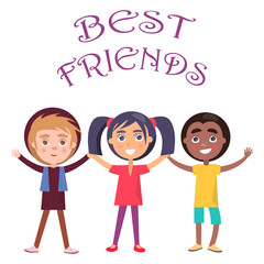 Best Friends Celebrate Holiday for Children Vector