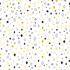 Abstract backdrop. Retro wallpaper. Seamless art. Avant-garde background. Vintage print. Bauhaus ornament. Memphis pattern. Hipster graphic. Futuristic illustration. Geometry design. Vector.
