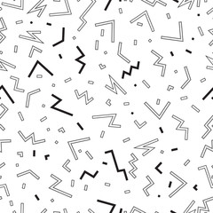 Abstract background. Retro wallpaper. Seamless design. Avant-garde graphic. Vintage ornament. Bauhaus art. Memphis backdrop. Hipster illustration. Futuristic  pattern. Geometry print. Vector.
