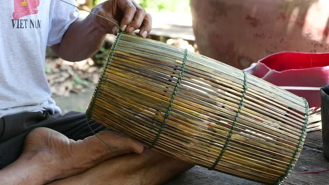 Thai wicker for a fish trap.