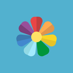 Obraz premium Rainbow flower on blue