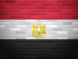 Brick wall Egypt flag