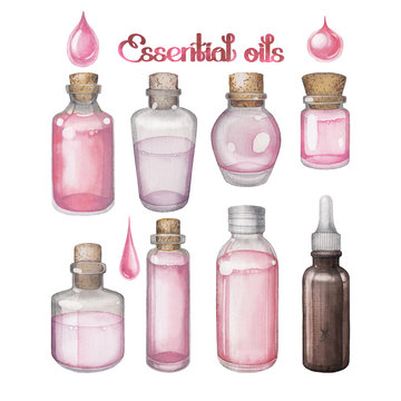 Watercolor essential oils